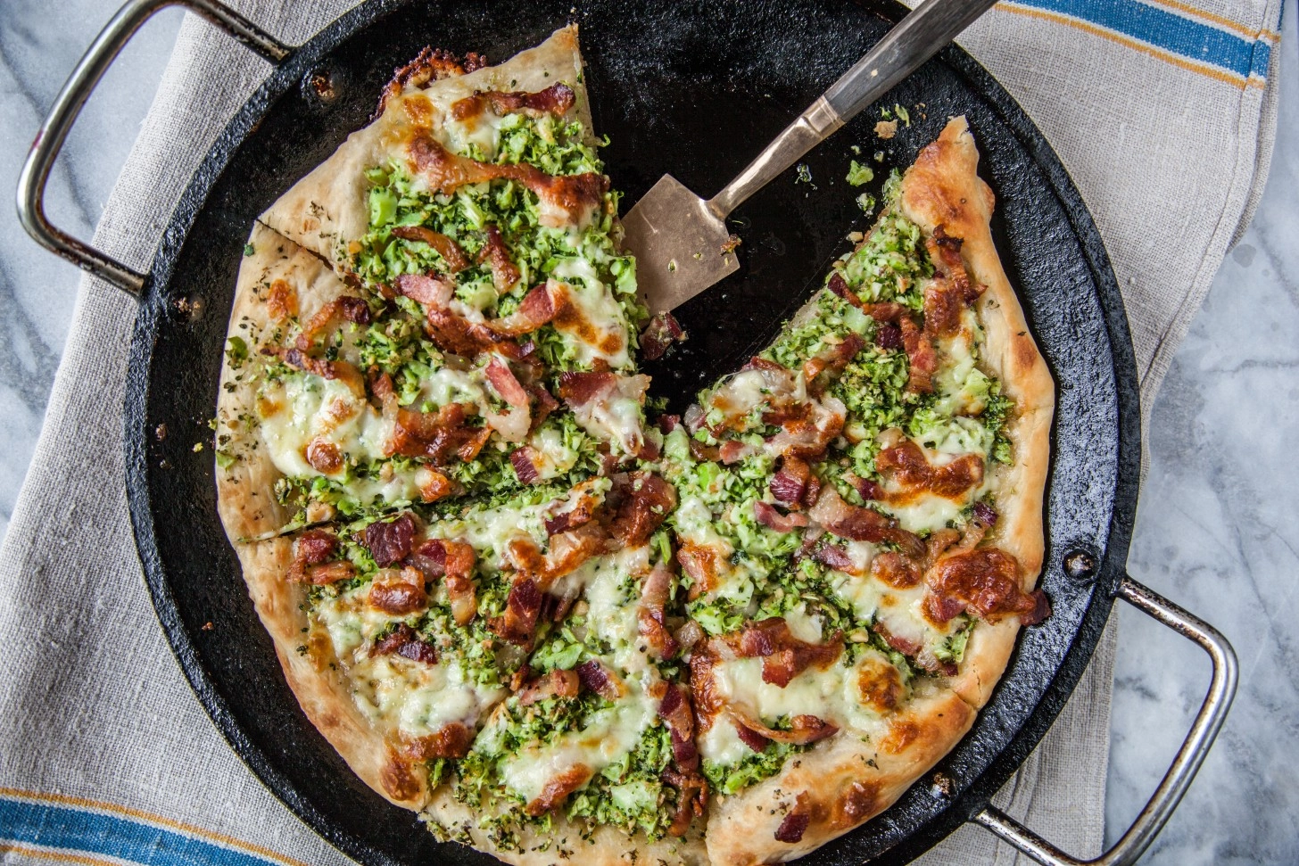 Broccoli And Bacon Pizza