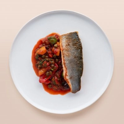 Pan-Seared Sea Bass With Caponata
