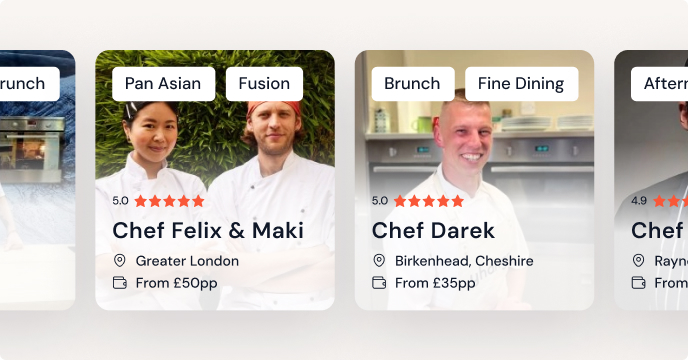 Vetted chefs at short notice