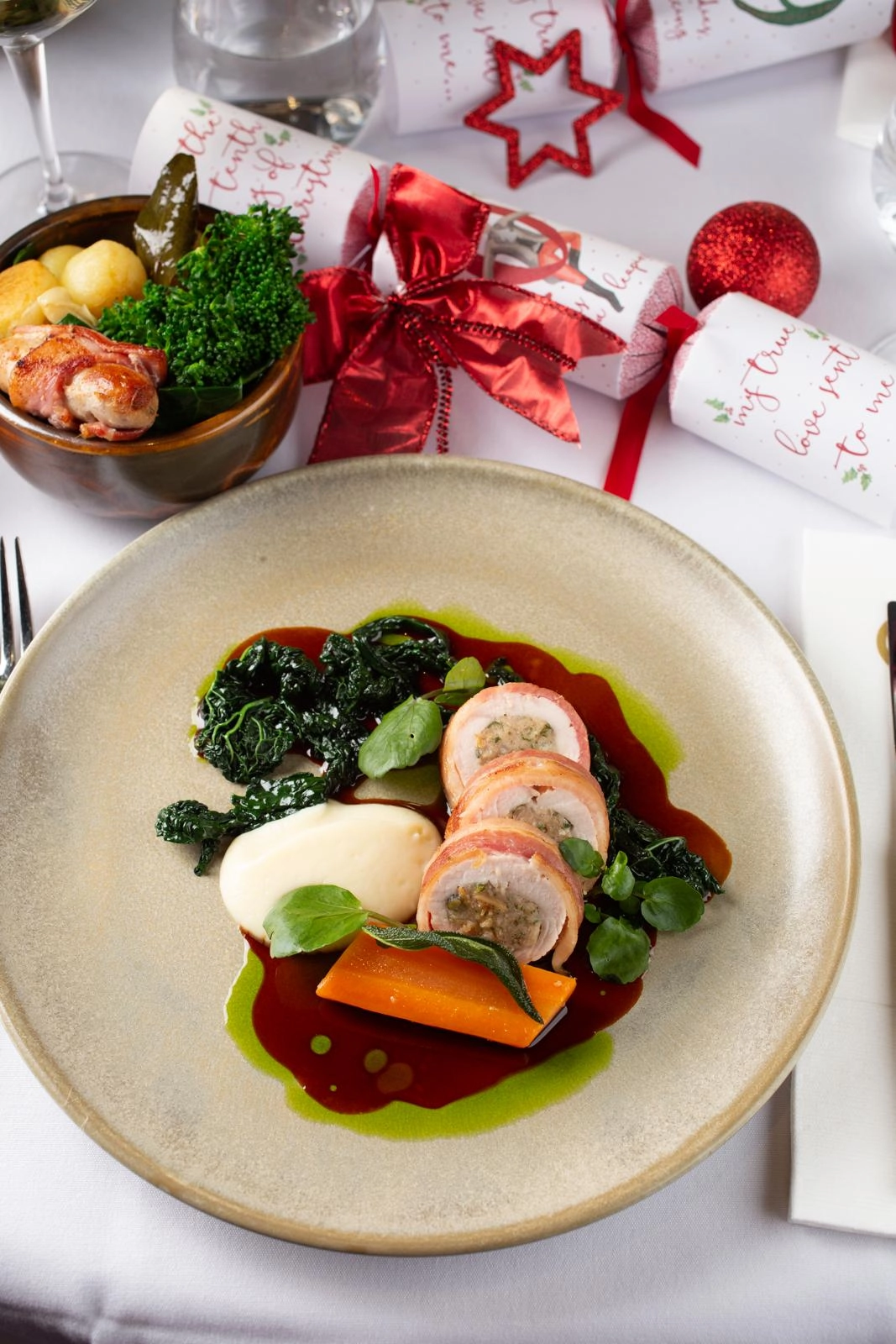 Christmas menu with canapes included in price