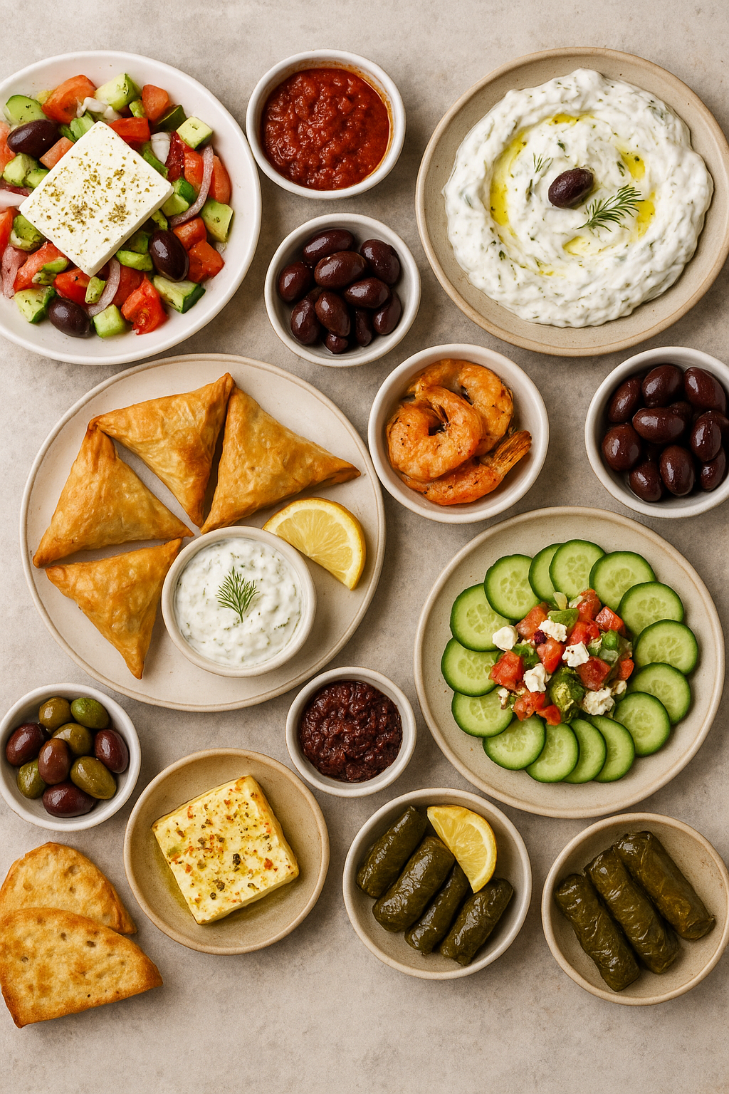 Chef Nino Y's Authentic Greek Meze, family style, small plates. menu image