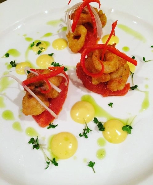 Chef Andrew J's A Taste of Summer 9 course pescatarian tasting menu menu image