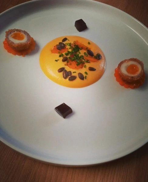 Chef Andrew J's A Taste of Autumn 9 course pescatarian tasting menu menu image