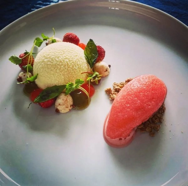 Chef Andrew J's A Taste of Summer 9 course vegetarian tasting menu menu image