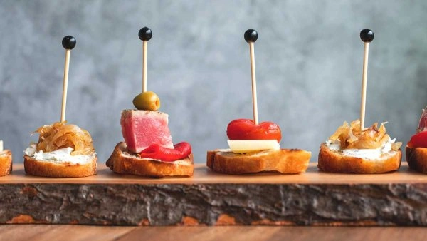 Chef Kate F's Pintxo Party - Spanish style canapés (delivery platter only) menu image
